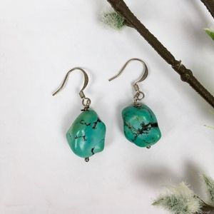 Turquoise & Silver Dangly Earrings